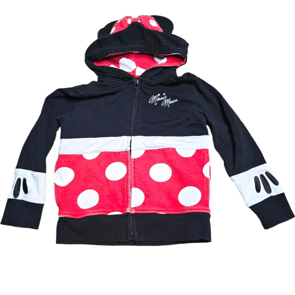 Girls Small Disney Minnie Mouse Hoodie Black Red - Picture 2 of 9